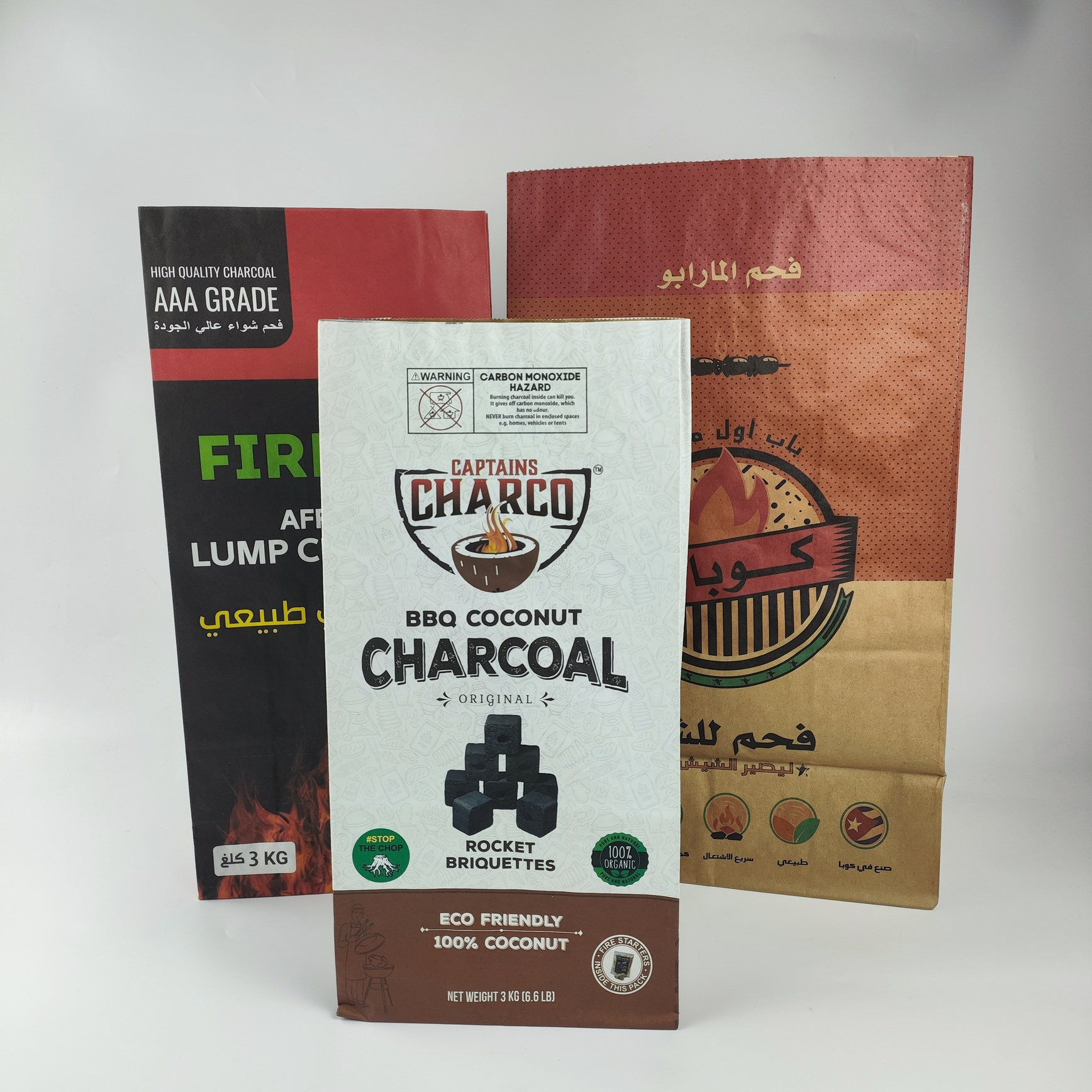 Custom Multipurpose Large Big Compressed Kraft Paper Charcoal Bag Barbecue Bbq 7kg 9kg 10kg 25kg 50kg Packaging Empty Coal Bags