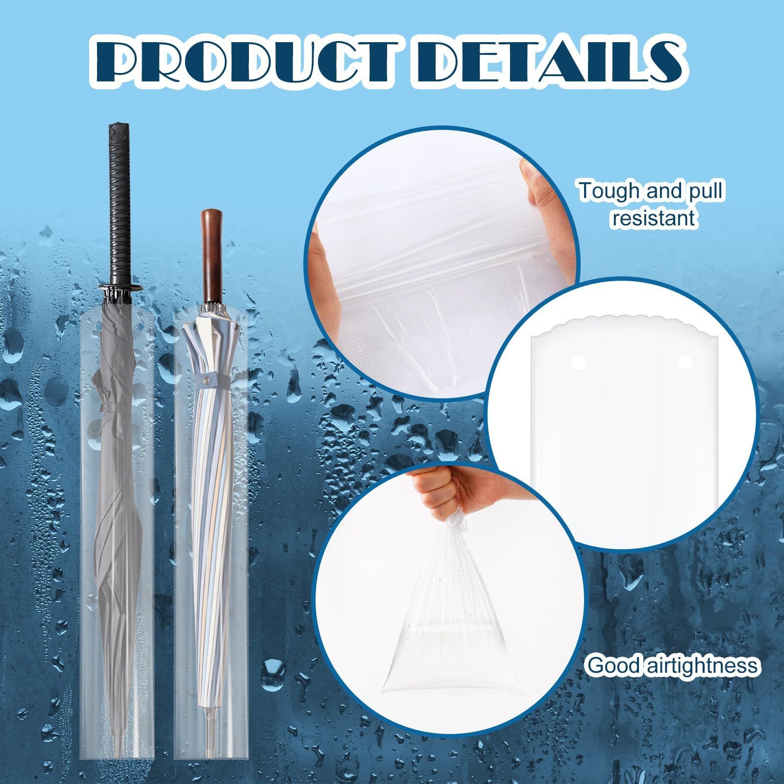 Wholesale Big Heavy Duty Clear Disposable Wet Long Short Umbrella Sleeve Covers Rain Bags For Umbrella Stand Holder Keep Dry