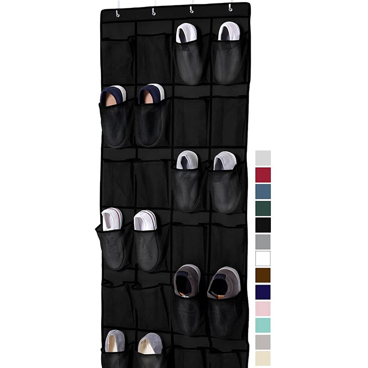 Sturdy Fabric Hanging Shoe Organizer 24 Mesh Pockets Hanging Shoe Racks Holders Hanging Shoes Organizer