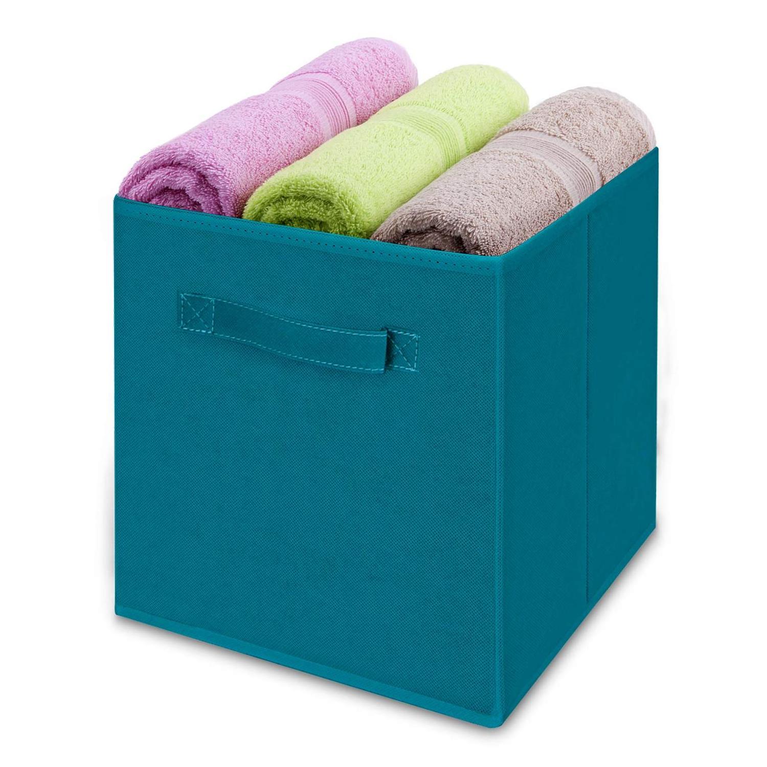 Wholesale Teal Color Large Gift Lid Closet Nursery Drawers Toys Snack Books Organizer Storage Bin Box For Baby Clothes Packaging