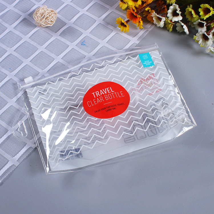 Transparent Custom Printed Clear PVC Zipper Slider Cosmetic Bag