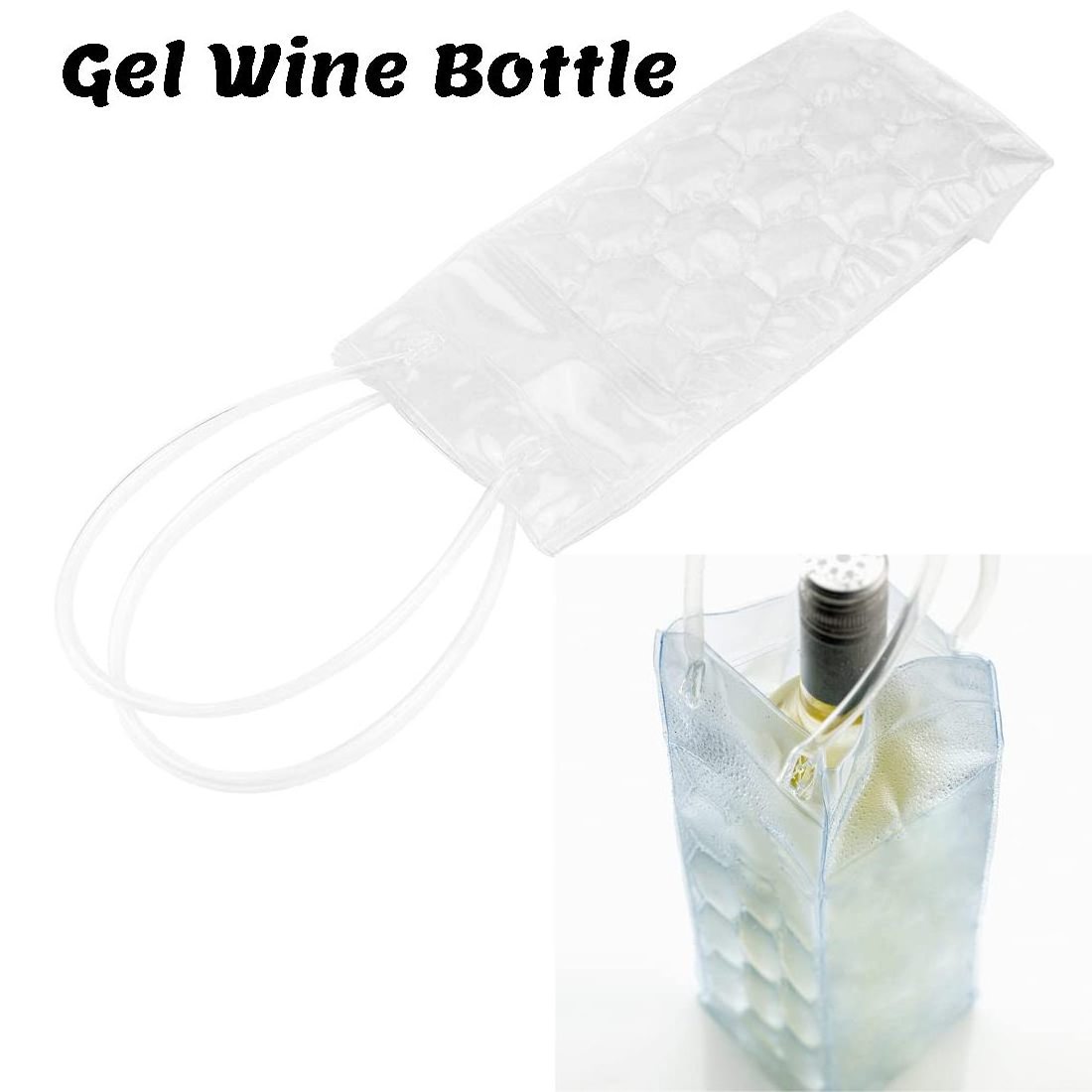 Custom Print Reusable Clear Pvc Gel Wine Beer Bottle Cool Gifts Carry Bags Picnic Cooler Handbags Protector Bag For Travel