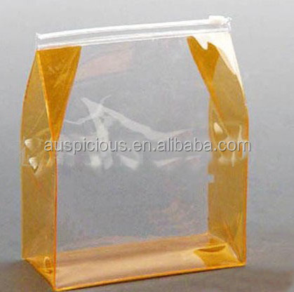 Transparent Custom Printed Clear PVC Zipper Slider Cosmetic Bag