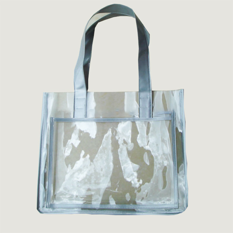 Clear vinyl pvc zipper bags with handles