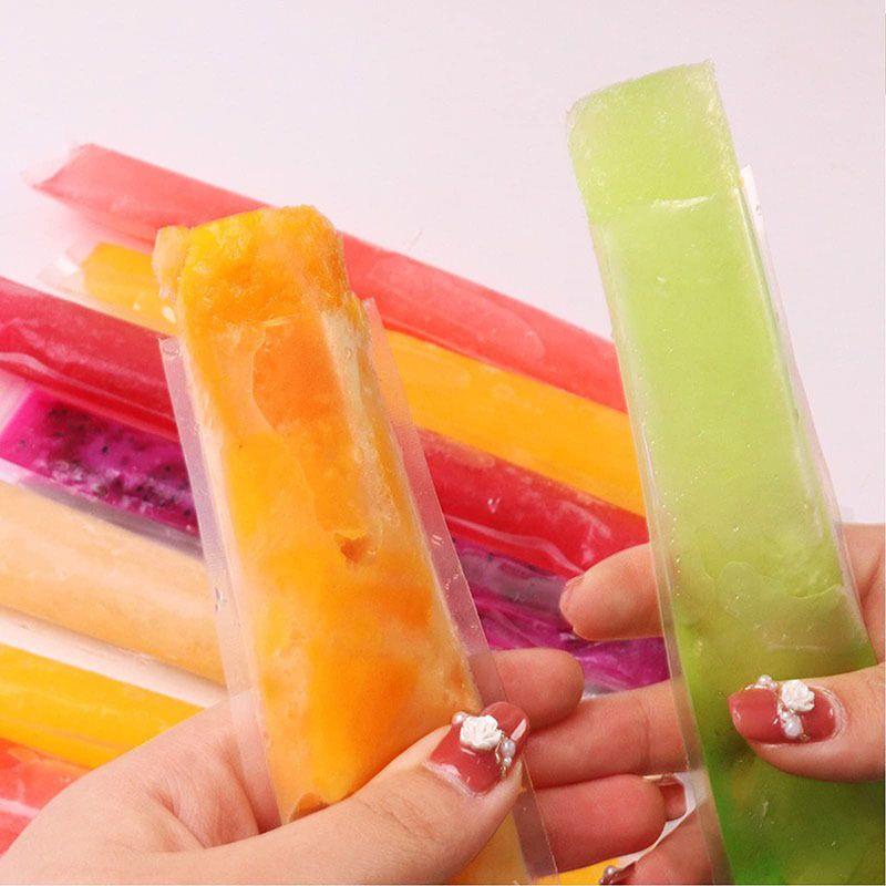 Wholesale Food Grade Funnel Resealable Transparent Plastic Zip Lock Ice Popsicle Tubes Homemade Storage Bag For Diy Ice Pop