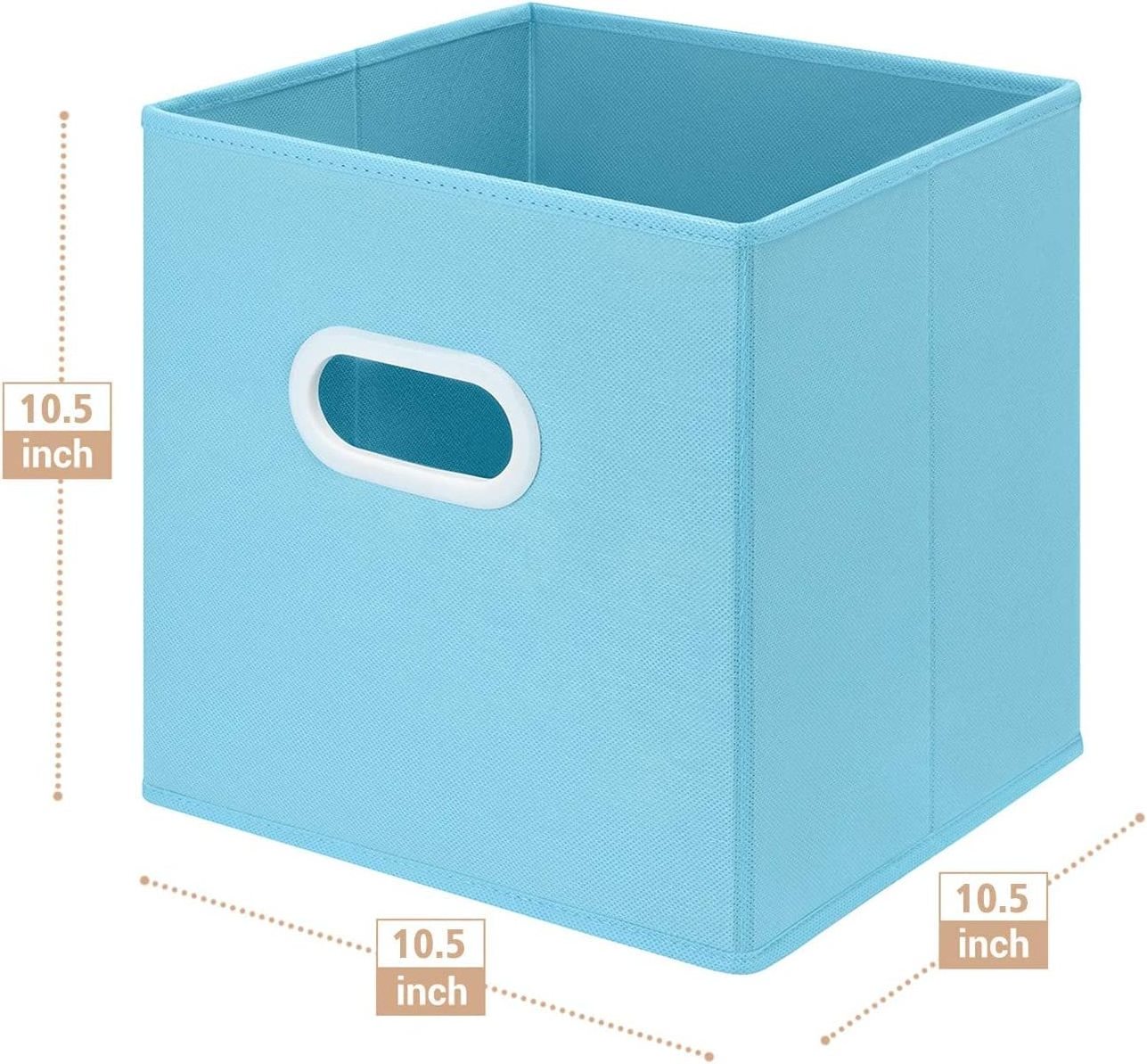 Custom Logo Printed Foldable Dual Plastic Handles Cloth Storage Bin For Home Closet Nursery Drawers Organizers