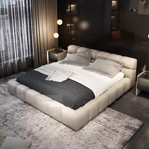 Foshan Italian brand luxury design bedroom bed set furniture, high end Italian modern bed