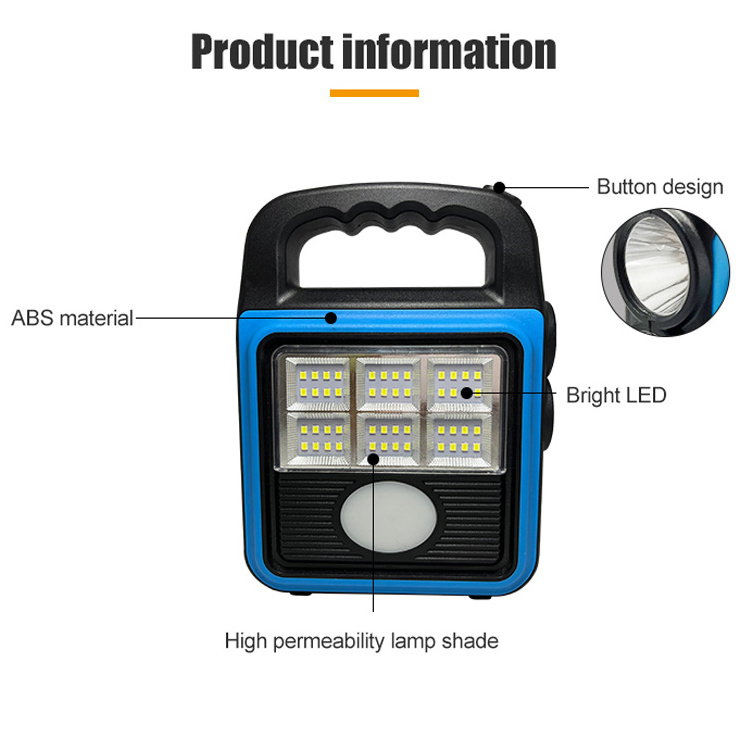 Solar Torch Light With Phone Charger Long Life Battery Capacity 4000mA IP44 Waterproof Multifunctional Portable Emergency Light