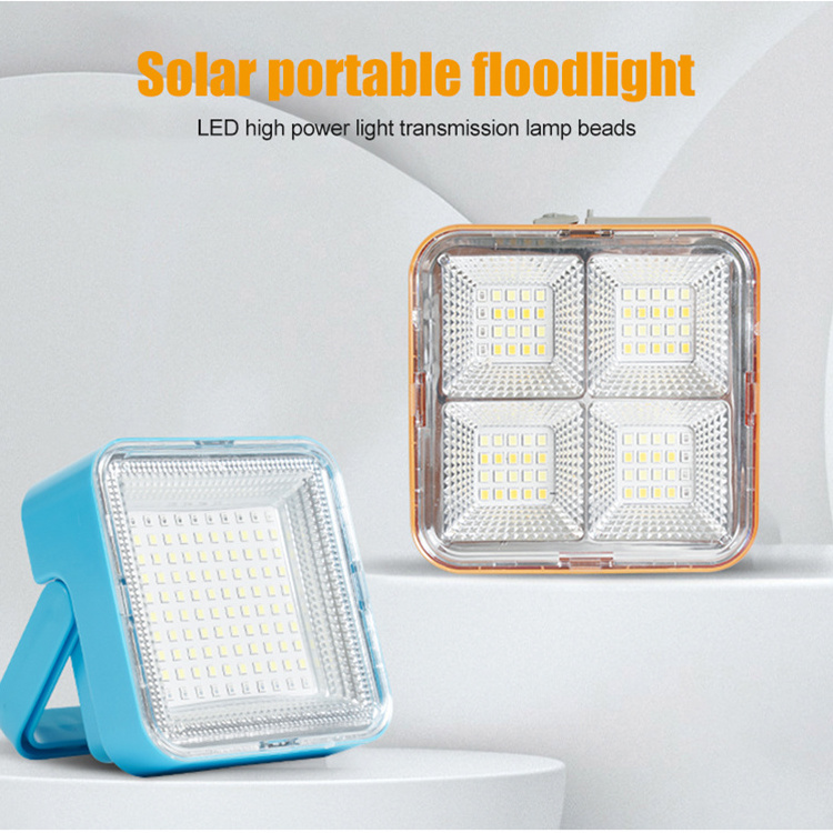 Great Value Low Price 500W Long Life 2400mAh Battery Capacity Rechargeable LED Solar Emergency Flood Lights