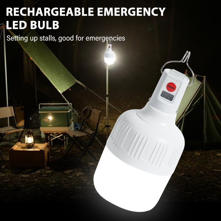 Home And Outside Supply DP Rechargeable High Power Lamp Emergency LED Bulb Light With Hook