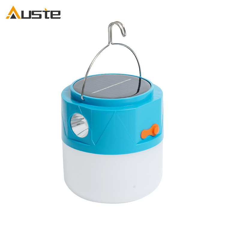 Solar Charging Camping Light USB Rechargeable Bulb For Outdoor Tent Lamp Portable Lanterns Emergency Lights For Hiking