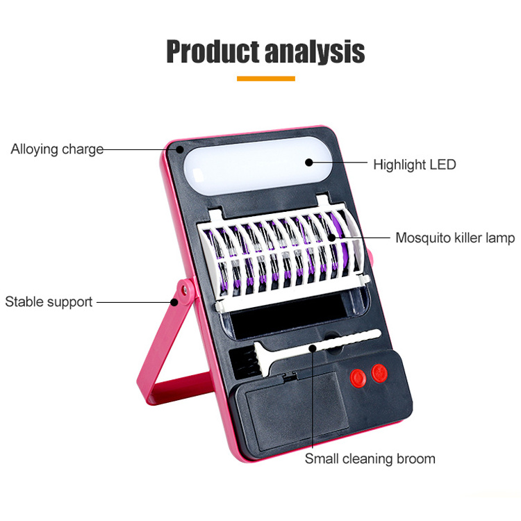 Emergency Light Mosquito Light Double Light Design High Power Easy To Use Solar Electronic Mosquito Killer Lamp