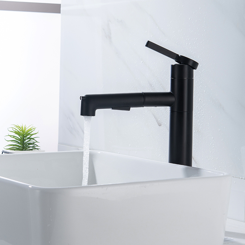 Hot sale Multi-functional Pull down concealed faucet upc parts bathroom faucet washbasin mixer lavatory faucet