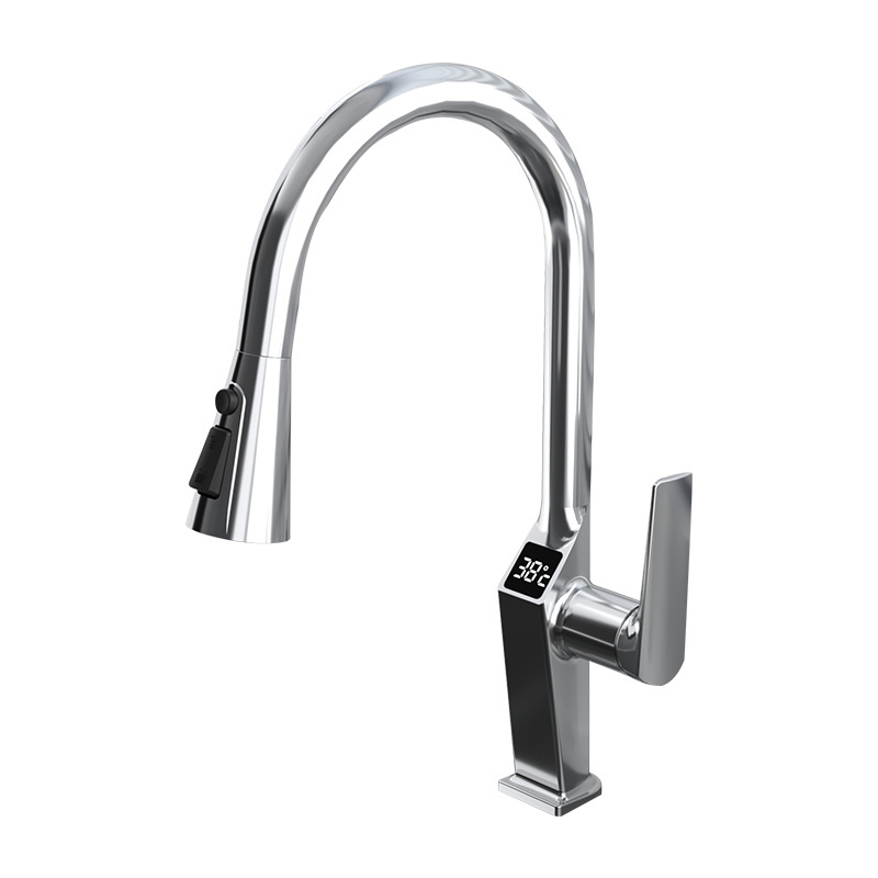 Digital Display kitchen sink faucet with pull down sprayer antique kitchen taps kitchen sink faucet