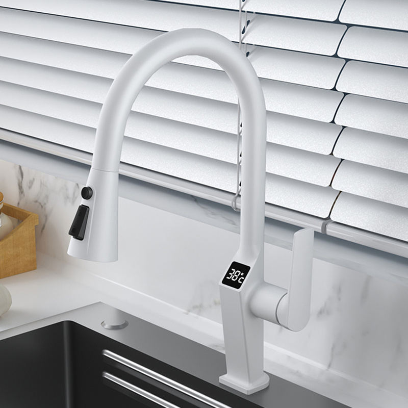 Digital Display kitchen sink faucet with pull down sprayer antique kitchen taps kitchen sink faucet