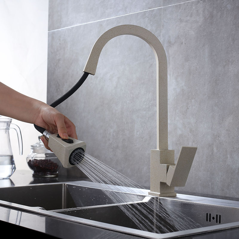 New Design pull down kitchen brass faucet bronze neck water saving faucet pull out kitchen faucet