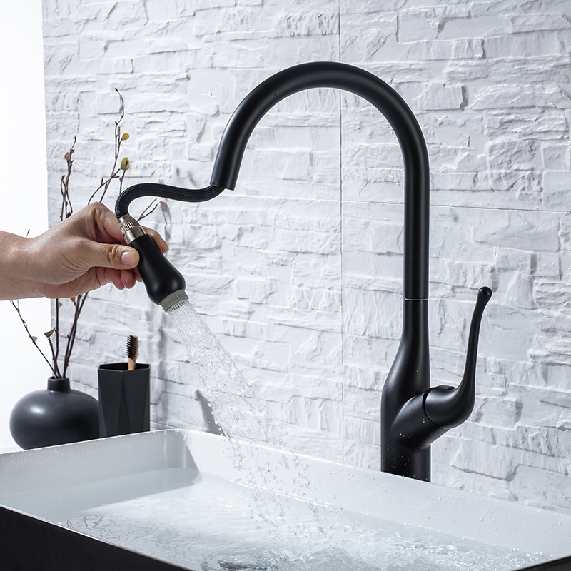 New kitchen faucet pull out sprayer filter kitchen faucet hot cold mixer taps steel single handle pull down upc kitchen faucet