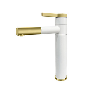 White Creative Waterfall Basin Faucet Solid Brass Single Handle Hot and Cold sink sanitary ware bathroom basin mixer faucets