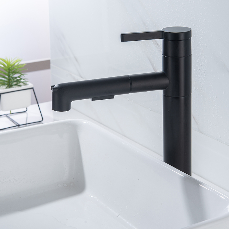 Hot sale Multi-functional Pull down faucet swan antique wine single-lever hot and cold bathroom basin faucet