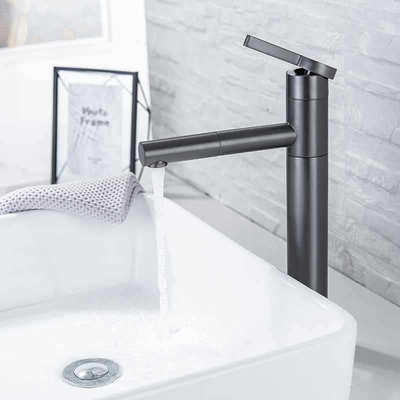 Austler brushed bathroom faucet with pull down sprayer bathroom faucet wall mounted basin tap mixer faucet