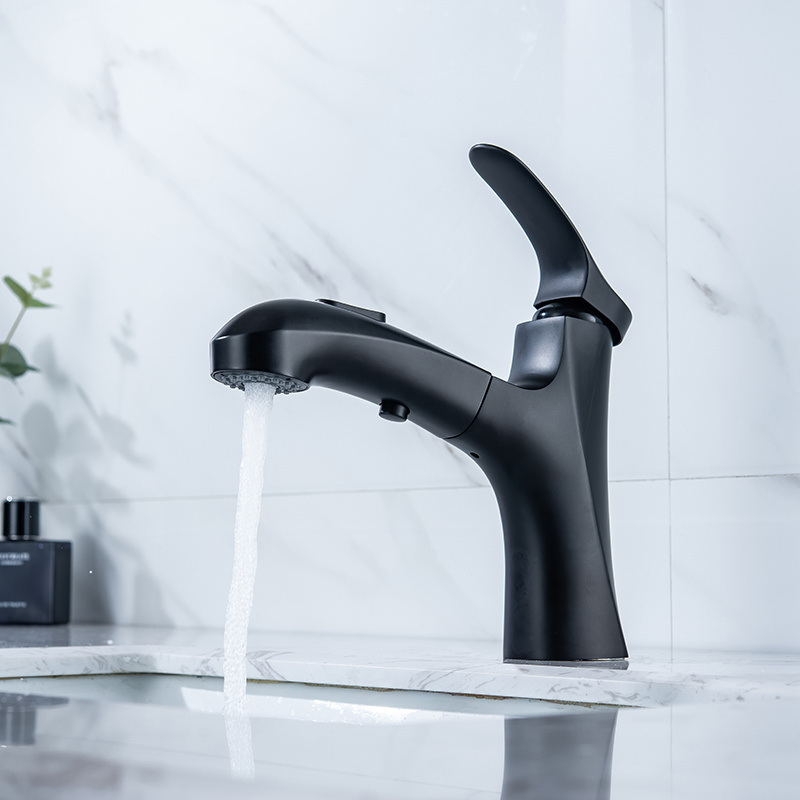 Austler brushed bathroom faucet with pull down sprayer wash basin taps mixer luxury basin faucet sink taps bathroom basin mixer