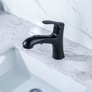 Austler brushed bathroom faucet with pull down sprayer wash basin taps mixer luxury basin faucet sink taps bathroom basin mixer