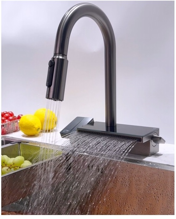 New Design Brass Torneira Cold And Hot Waterfall Outlet Bathroom Kitchen Faucet