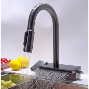 Kitchen Sink Waterfall Faucet Pullout Water Tap Kitchen Sink White Waterfall Faucet kitchen mixer faucet