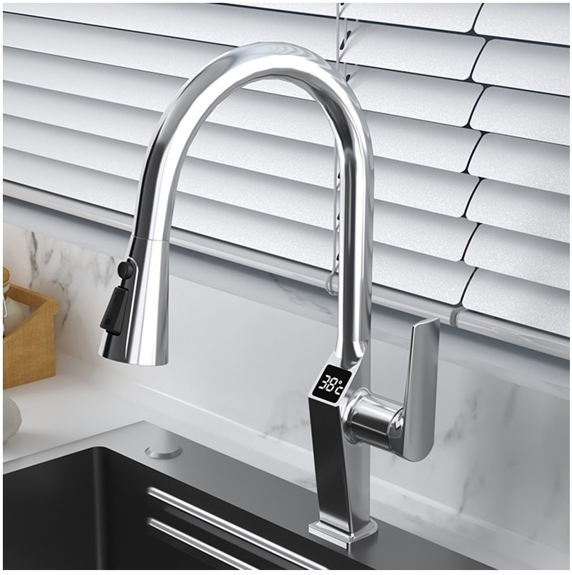 Step Kitchen Sink faucet 304 Stainless Steel Handmade Above Mount Waterfall Faucet Farmhouse Kitchen Sinks taps