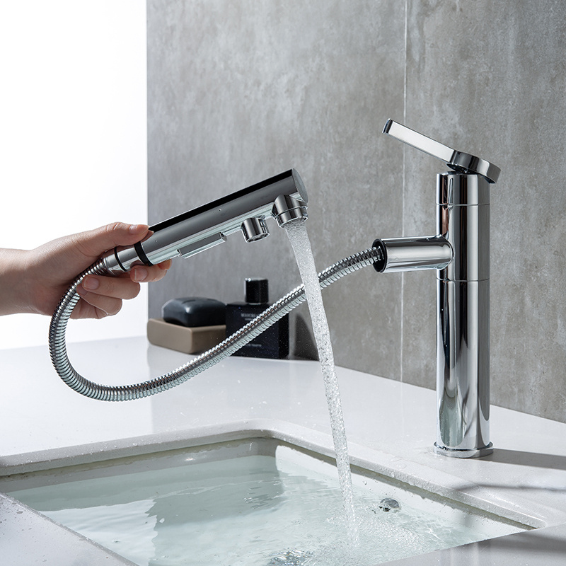 15 years Ecommerce supplier Pull down taps and faucets basin faucet mixer modern luxury water faucet for hotel bathroom