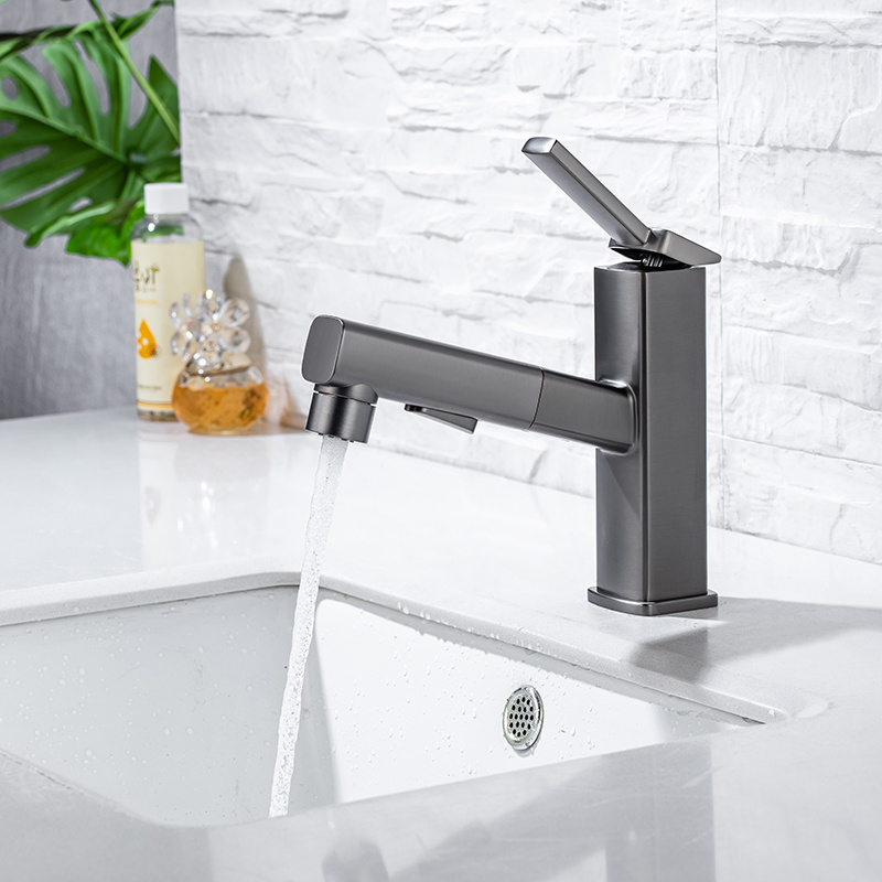 Hot Sale Folding Collapsible Brass Gunmetal White Digital Display Temperature Lavatory Basin Mixer Tap Sink Faucet