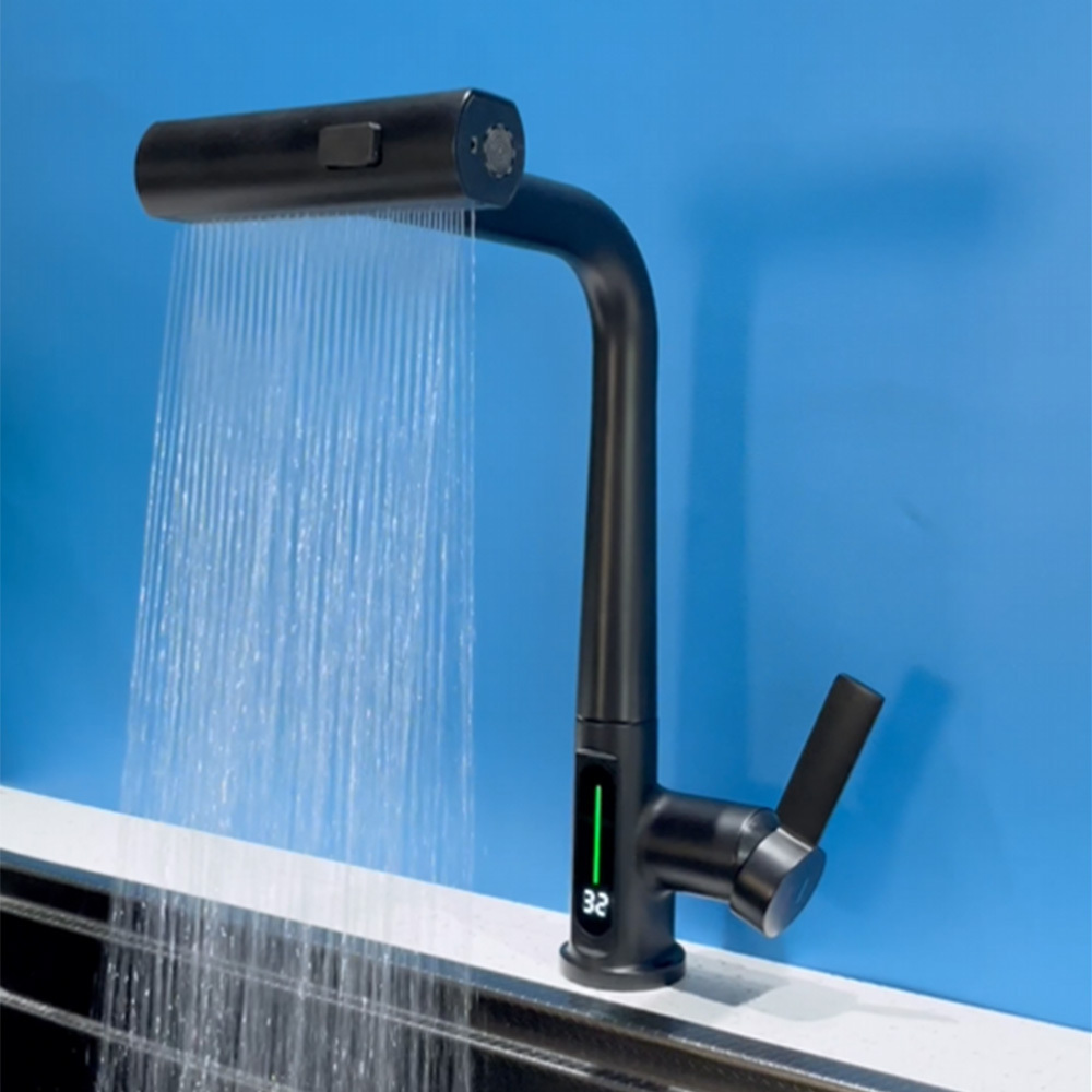 Kitchen Faucet Intelligent Digital Luxury Kitchen Sink Waterfall Faucet Smart Sink Faucet Kitchen