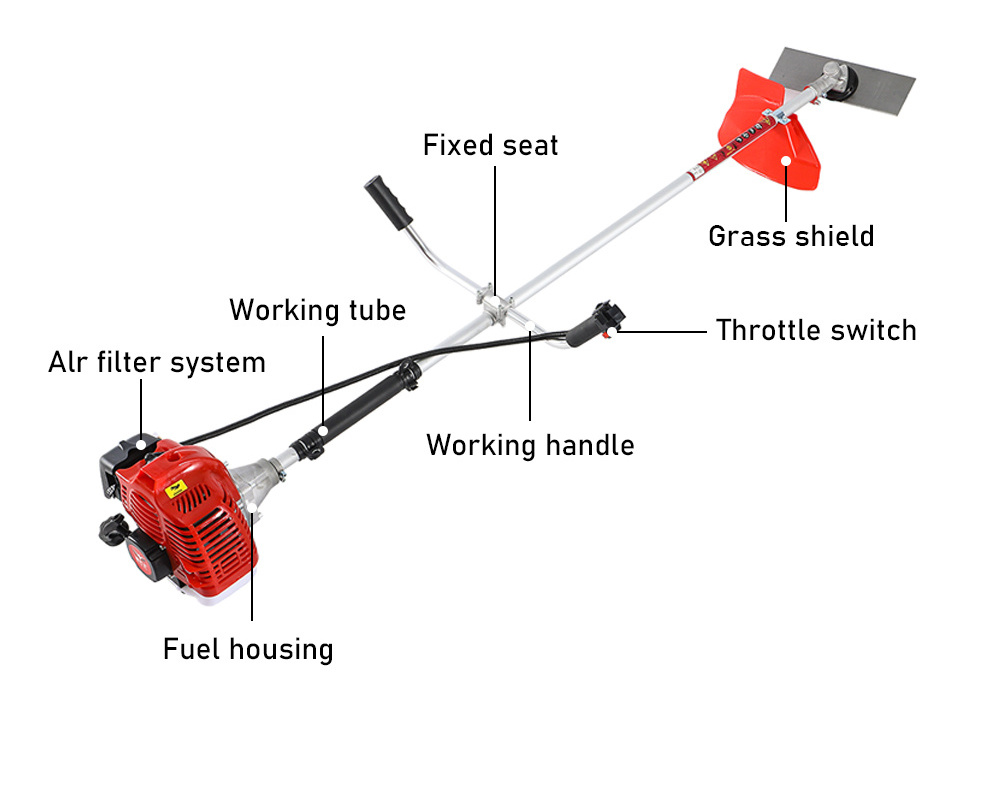 Multi Functional 5 in 1 Brush Cutter 52cc Gasoline Hedge Trimmer Pole Saw Grass Trimmer