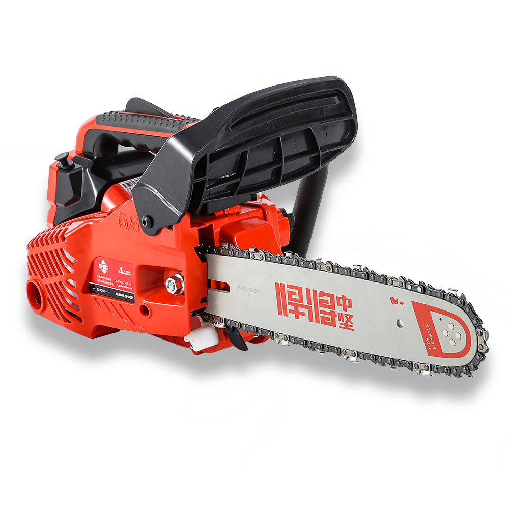 Gasoline 2 stroke  single hand Top Handle Small Wood Cutting 25cc lightest Petrol Chainsaw