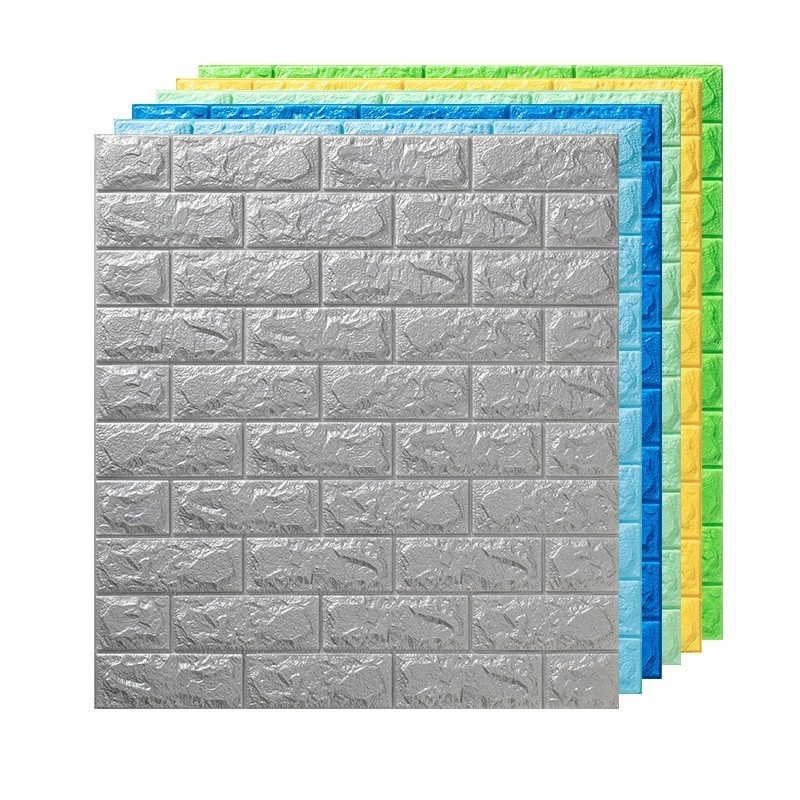 Lightweight Diy 3D peel and stick vinyl mosaic 3d pe foam brick stone pattern wall stickers