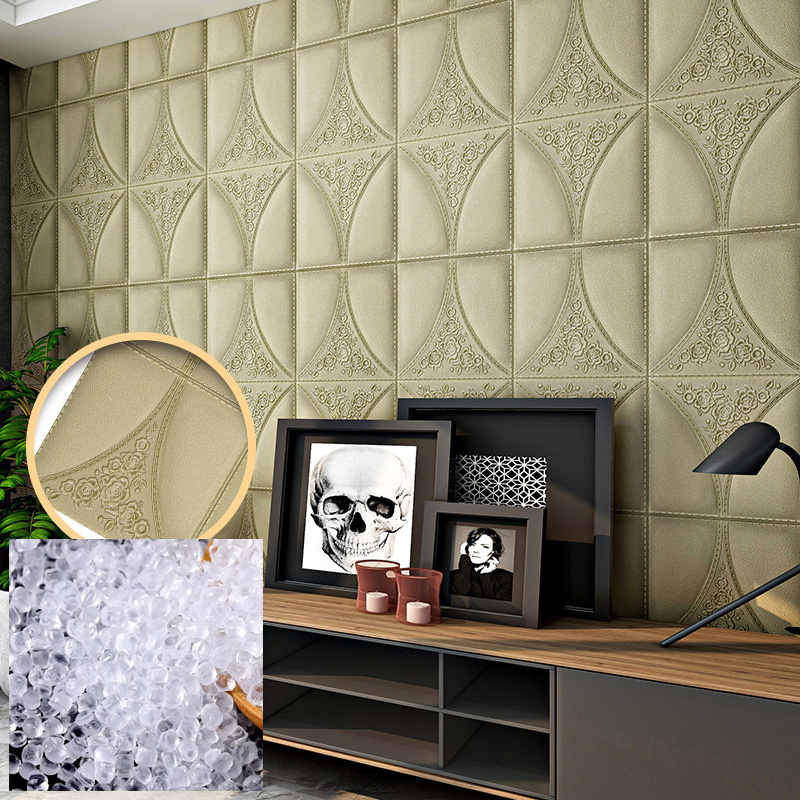 High quality Living room/TV decorative wall paper panel  Flame retardant pvc wall panel 3d pared wall sticker