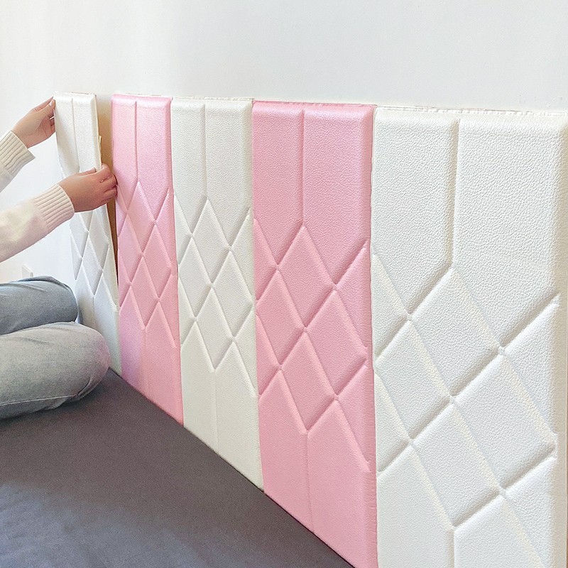 Luxury white and pink Series soft wall Style 3d XPE Foam Wall Panel Sheet 3D Wall Stickers For Home Decoration