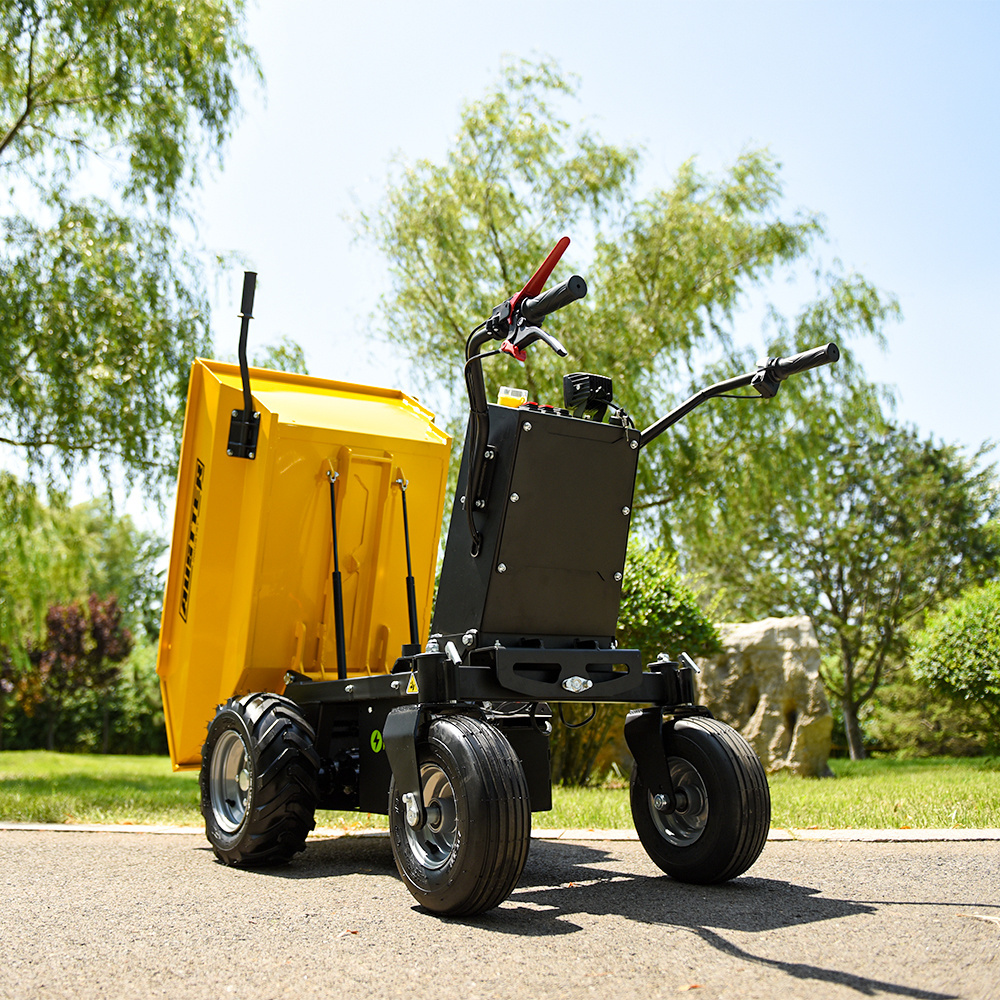 AUSTTER Chinese electric Mini Dumper 500kg Loading 4 Wheel Battery farm Minidumper Electric Power Barrow motor Wheelbarrow