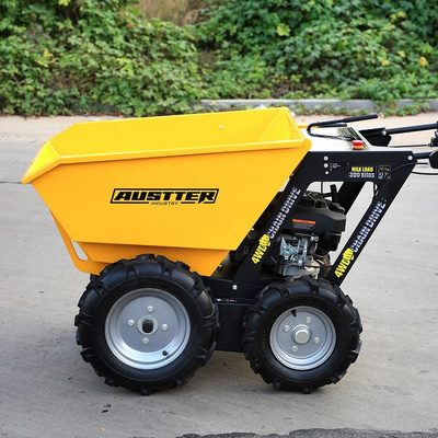 AUSTTER 250KG 500KG Gas Motor Power Wheelbarrow Gasoline Motorized 4 Wheels Mini small dumper