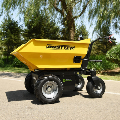 AUSTTER CE Approved 500kg Load Battery Power Motor Wheelbarrow 4 Wheel Electrical Truck Mini Site Dumper Electric Barrow