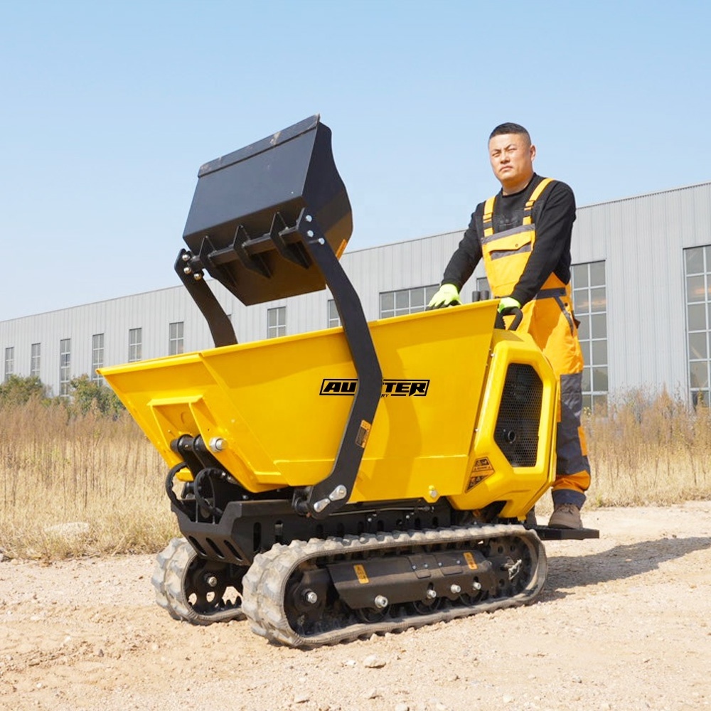 AUSTTER Self loading Chinese mini crawler dumper mini transporter mini skid steer loader attachments