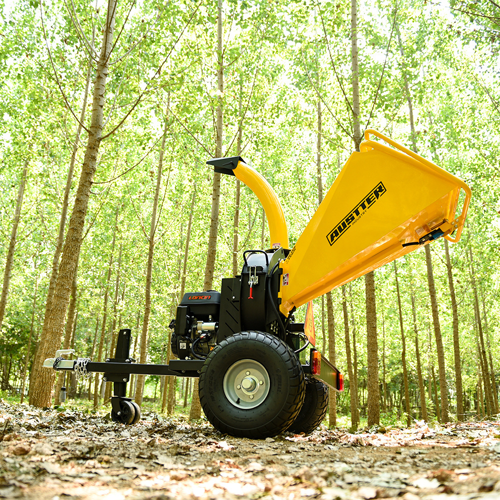 AUSTTER Petrol gasoline Engine Forestry Machinery wood chipper shredder 15hp Wood Pallet Shredder wood chipper machine