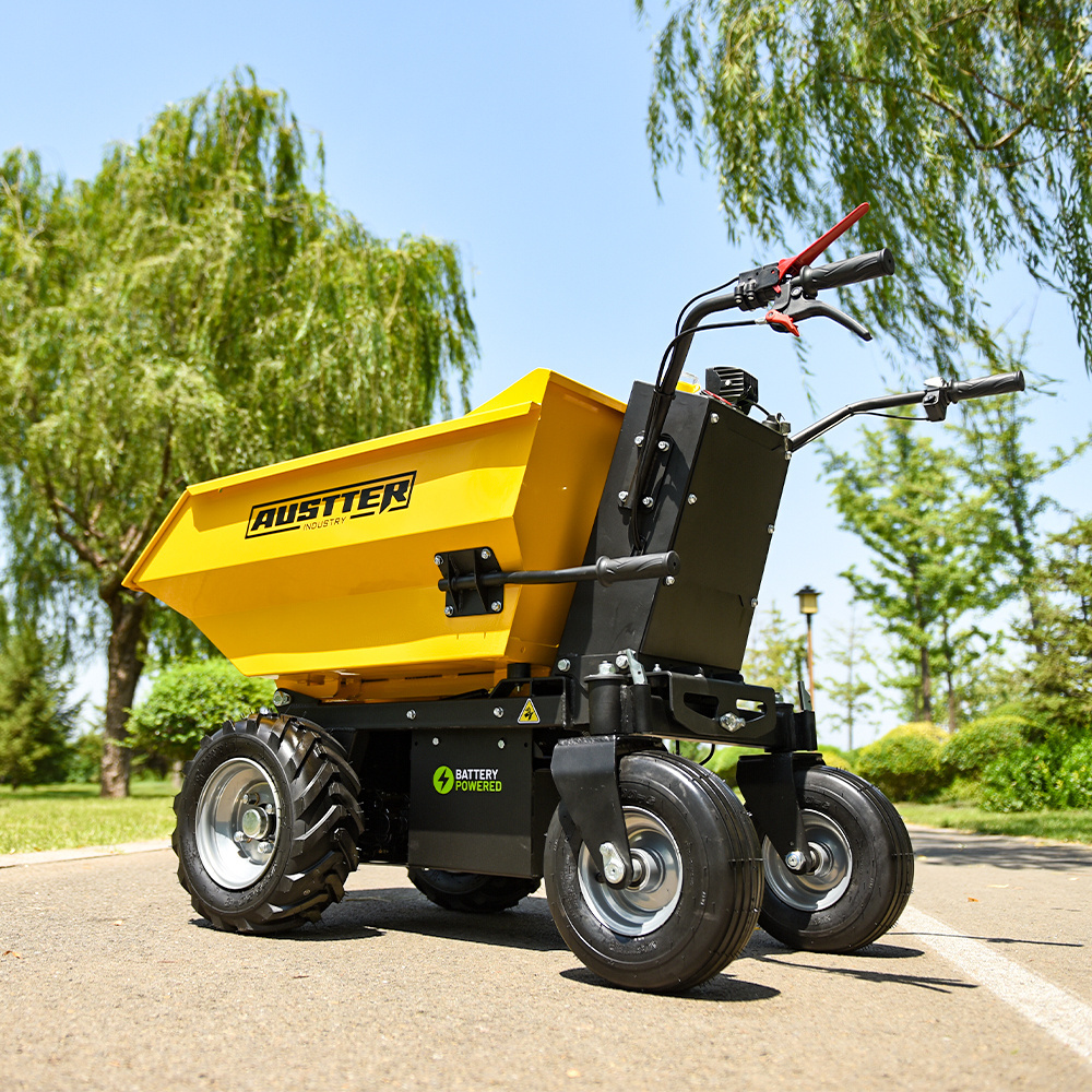 AUSTTER Chinese electric Mini Dumper 500kg Loading 4 Wheel Battery farm Minidumper Electric Power Barrow motor Wheelbarrow