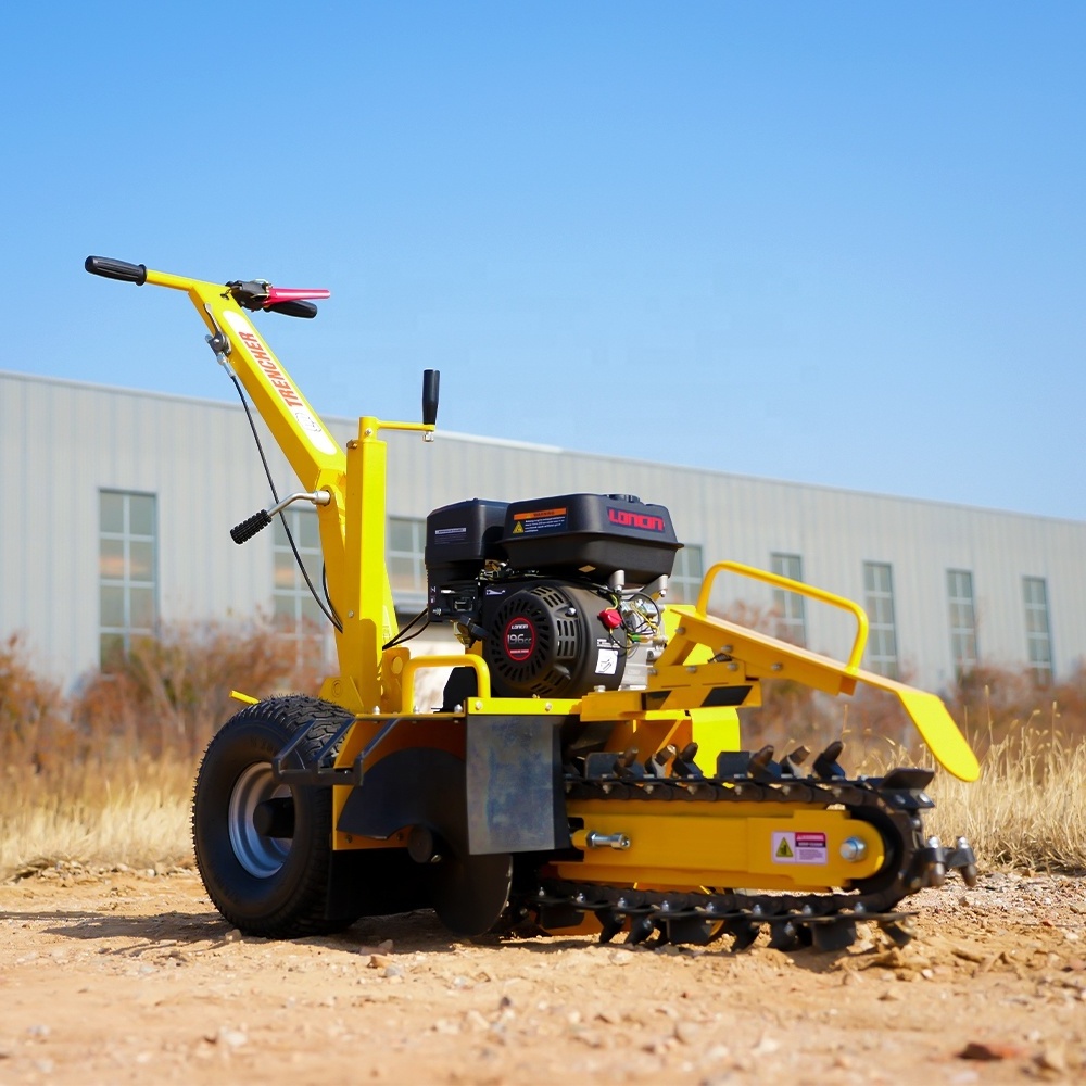 AUSTTER Wholesale 7hp Max 450mm Trench Depth Trencher Petrol Powered Mini Trenchern Petrol Powered Mini Trencher with CE