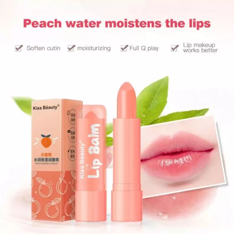 Cute Fruit Moisturizing Chapstick Lip Repair Balm Private Label Kiss Beauty Peach Lip Balm