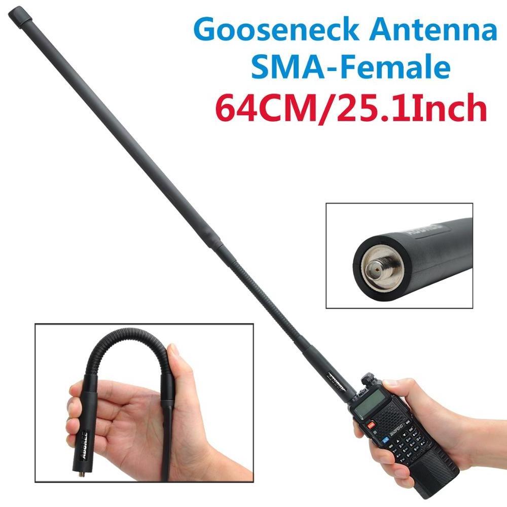 ABBREE SMA-Female 64CM Gooseneck Tactical Antenna Foldable For Baofeng UV-5R UV-82  Two Way Radio Antenna