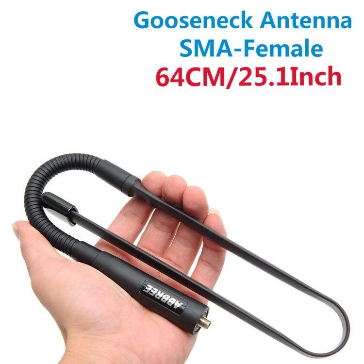 ABBREE SMA-Female 64CM Gooseneck Tactical Antenna Foldable For Baofeng UV-5R UV-82  Two Way Radio Antenna