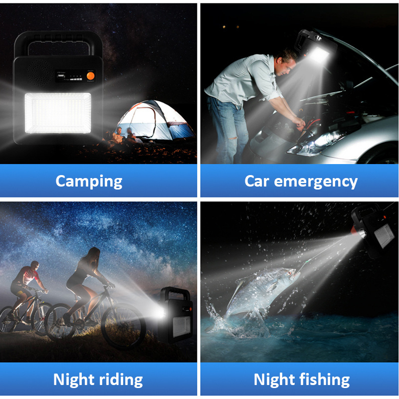 Outdoor Music Player Emergency LED Camping Lantern Radio Emergency Flashing Light Reading Lamp Solar LED Emergency Lamp Light