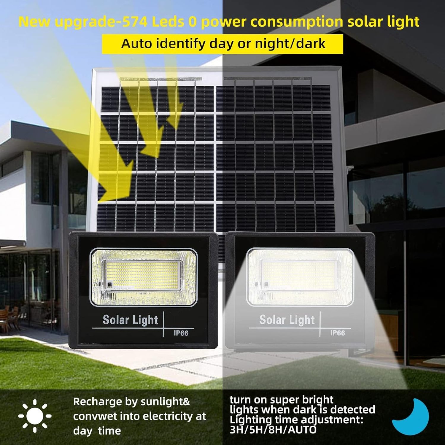 Outdoor Solar LED Flood Light with Remote Control Solar Flood Light 1000w Outdoor Solar Security Lights Outdoor Motion Sensor