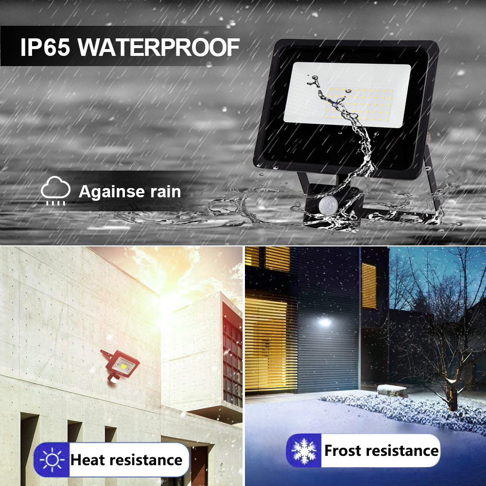 Sensitive 50W Daylight Auto Led Floodlight Outdoor Waterproof IP65 PIR Sensor Security Lights Led Flood Light Motion Sensor